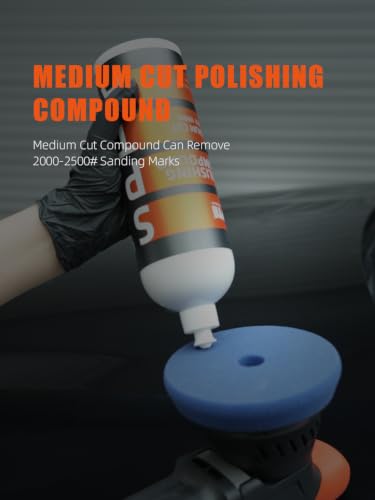 Medium Cut Polishing Compound, SPTA 33.8oz (1000ml) Polishing Compound Car Scratch & Swirl Remover Rubbing Compound & Medium Cut Polish Compound Swirl Remover for Car Automotive Paint Correction 33.8oz (1000ml) Medium Cut Polishing Compound