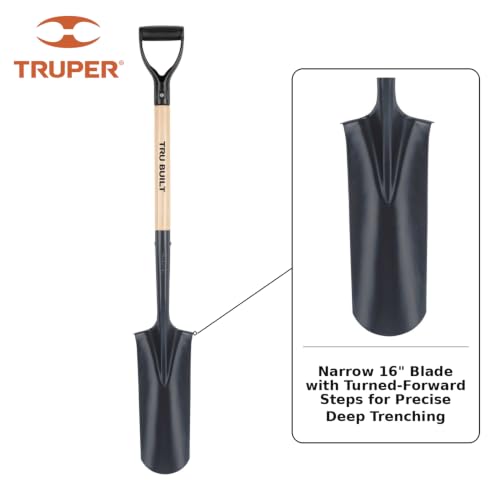 Truper 16" Drain Spade Shovel, 30" Wood Handle (Model 31178 / PEP-PE)