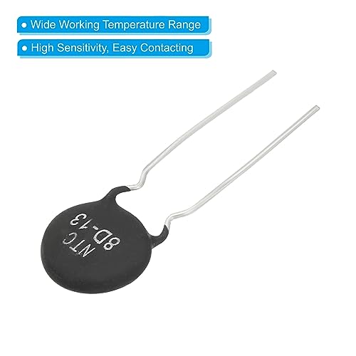PATIKIL NTC Thermistors Resistors 10 Pieces 8 Ohm NTC8D-13 Highly Sensitive Current Limiter Temperature Sensor for Measuring Temperature Black | Highly sensitive current limiter temperature sensor, for measuring temperature
