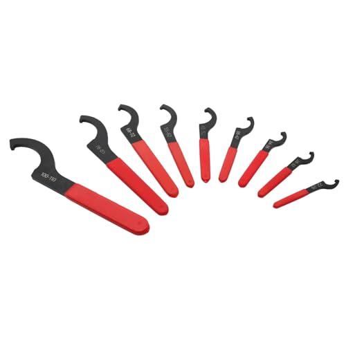 9Pcs C-Shape Hook Spanner for Car & Motorbike Shock Adjustmen Red