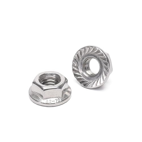 50 Pieces M8 Flange Nuts, M8-1.25mm Serrated Hex Flange Lock Nuts, DIN6923, 304 Stainless Steel,Plain Finish (Pack of 3) B (Pack of 3)