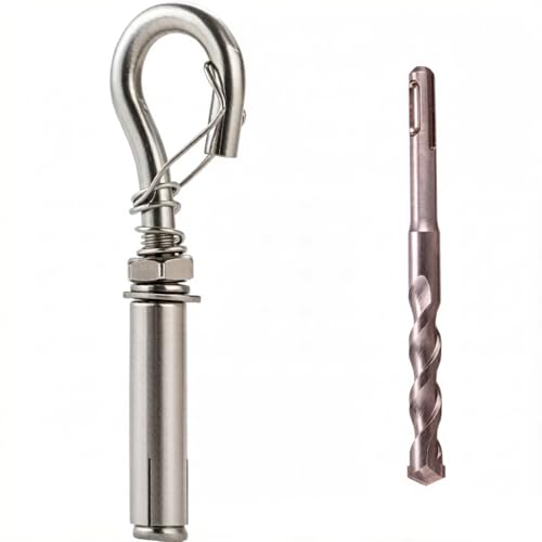 3/8" Expansion Bolt Spring Hooks 15 pcs,M10 Concrete Hooks 304 Stainless Steel Spring Closed Type,Used for Cement Walls, Brick Walls 3/8