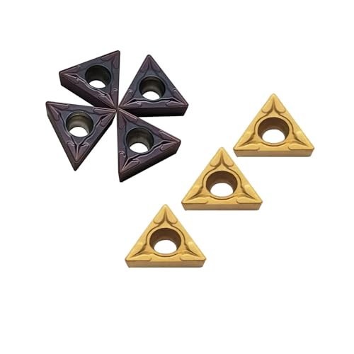 TCMT21.51 TCMT110204 Carbide Turning Inserts Carbide Insert for Lathe Holder TCMT Insert for Steel, Stainless Steel, Aluminum Pack of 10 5pcs TCMT21.51 + 5pcs TCMT21.51