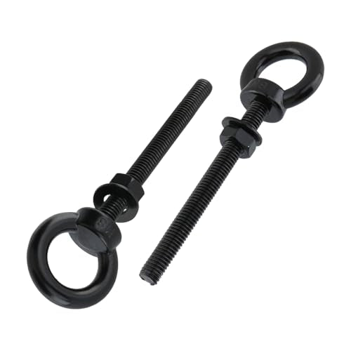 Dnyta 10 Pcs M8 Stainless Steel Eye Bolt, M8 x 80mm (5/16" x3-1/7) Eyebolts Black M8x80mm(5/16"x3-1/7")