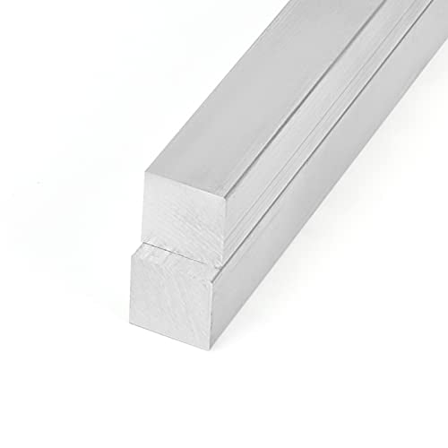 MANCHAP 4 PCS 1 x 1 x 8 Inch Square Aluminum Bar, 25 x 25 x 200 mm Aluminum Flat Bar, 6061 General Purpose Plate, T6511 Solid New Mill Stock