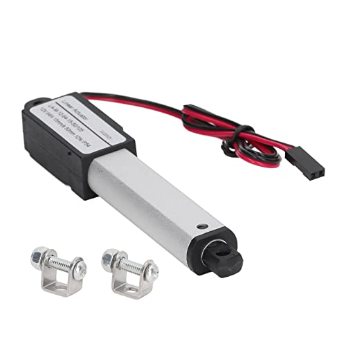 Linear Actuator, 12V Mini Electric Waterproof Linear Motion Actuator with End Limit Switches Mounting Brackets, Maximum Force 64N Micro Linear Actuator for Electric Door Opener Window Opener(50mm) 50mm
