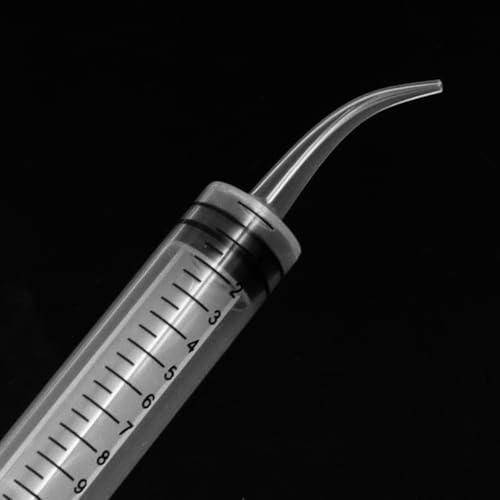 Sarini 4 Pcs Dental Syringe for Flushing, Dental Syringe, Measuring Syringe, Cleaning Syringe, Oral Irrigator, Curved Syringe Tip, Feeding Injection Tool with Curved Syringe Tip