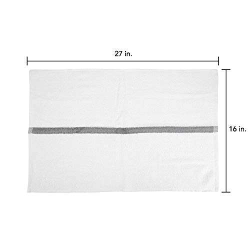 Arkwright White Hand Gym Towels - Pack of 12 - Bulk 100% Cotton Soft Quick Dry Sweat Absorbent Hotel Quality Towels for Workout, Bathroom, Spa, Pool, 16 x 27 in, Grey 16 x 27 in. (Pack of 12)