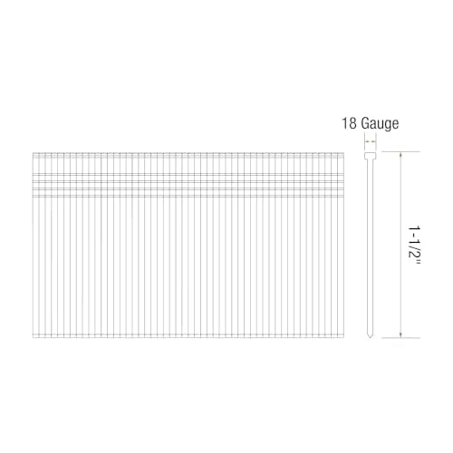 Grip Rite Prime Guard GRF18112 18-Gauge Galvanized Brad Nails 1-1/2-inch (5,000 per Pack), Steel, Flat, Others