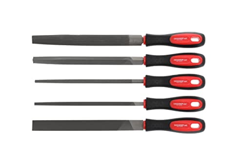 Gedore red triangular file., R93000005 | Special steel, incl. plastic bag, 2-component handle, red/black File set Single 5-piece