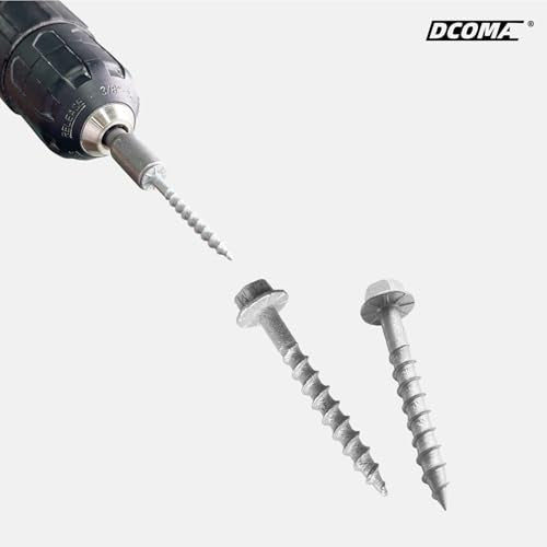 Connector Screws, #9 x 1-1/2" Heavy-Duty Joist Hanger Screws, 1/4" Hex Head with 0.370"-Dia, Replace 9112R500 10D Nails, Prem-Galvanized, Corrosion-Resistant and Wear-Resistant. (500-Qty) 500