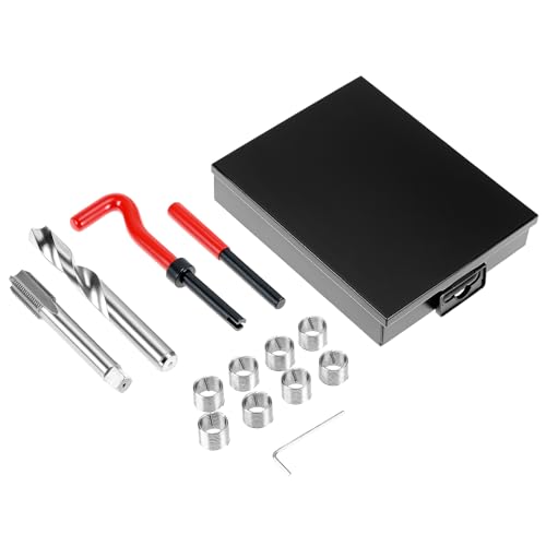 QWORK 12-Piece Stainless Steel M14x1.5 Thread Inserts Kit for Female Thread Repair and Quick Conversion