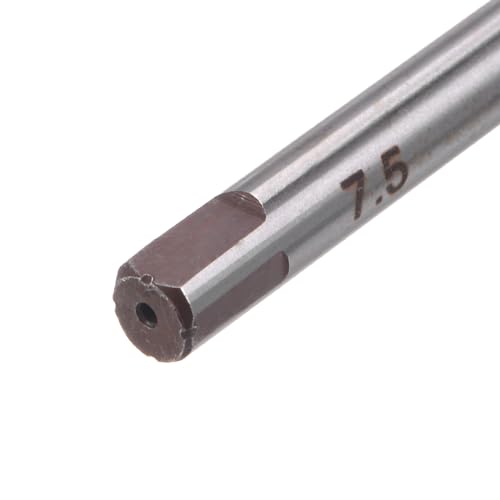 QUARKZMAN Hand Reamer 7.5mm Alloy Tool Steel H8 6 Straight Cutting Hand Router Bit Metric Reamer Drill Bit for Metal | 9SiCr Alloy Steel, For Metal Wood Hole Reaming, Cutting Tool