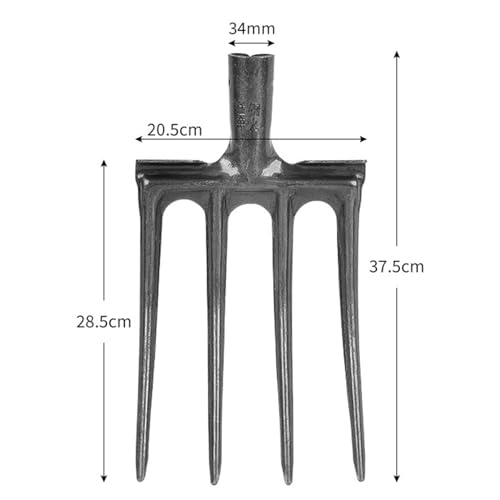 Digging Fork, Garden Digging Spading Fork, High Carbon Steel (4 Tine) 4 Tine