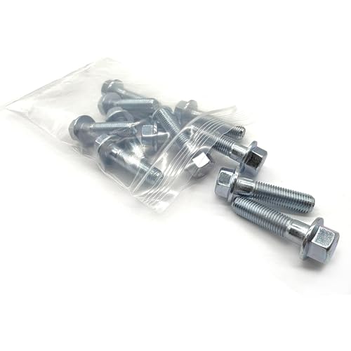 (25 Pieces) M10-1.25x40 Class 10.9 JIS Hex Flange Bolts Screws UNF Fine Partial Threads Zinc Clear 25