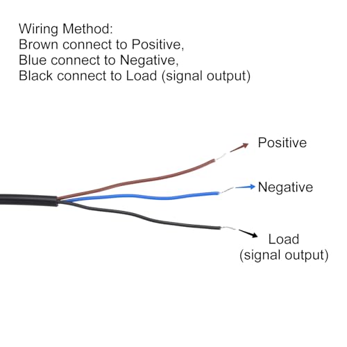 sourcing map Approach Sensor Inductive Proximity Sensor Switch NC Normally Close PNP 4mm Detection Distance, DC 10-30V SN04-P2, 3.9ft, 5Pcs