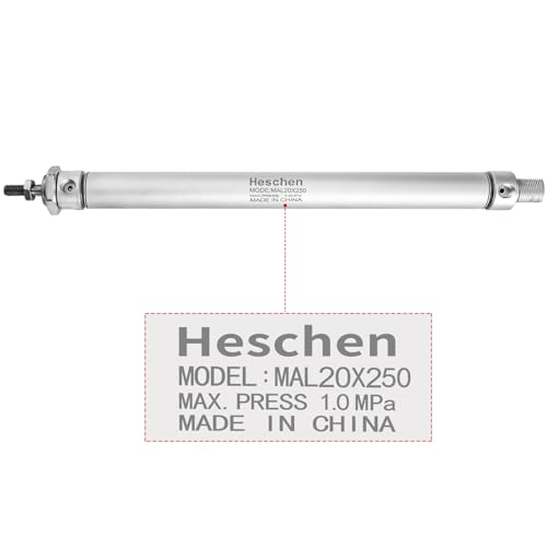 Heschen Pneumatic Slim Air Cylinder MAL 20-250 PT1/8 Port 20mm Bore 250mm Stroke Double Acting