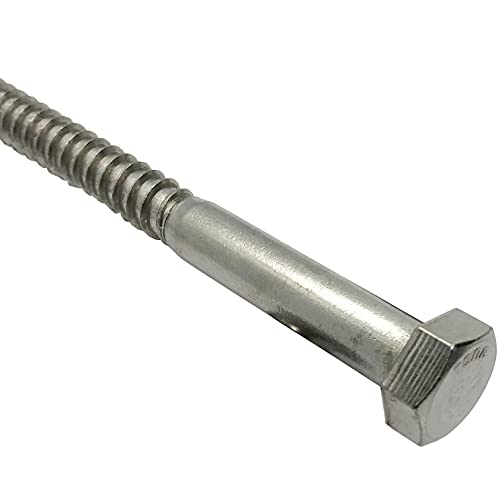 1/4" X 3" - 304 Grade Stainless Steel lag screws, Hex head fasteners, stainless steel screw. Use as Construction, wood, metal, lag screw or mounting screws fasteners lag bolts. Heavy duty screws. (50) 50