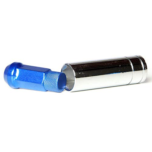 Circuit Performance Forged Steel Extended Hex Lug Nut for Aftermarket Wheels: 12x1.25 Blue - 20 Piece Set + Tool