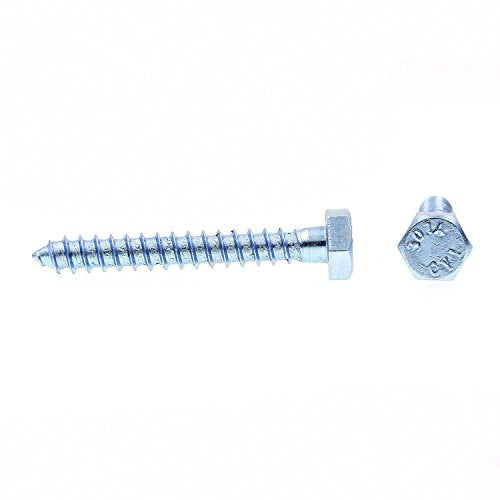 Prime-Line 9055021 Hex Lag Screws, 1/4 In. X 2 In., A307 Grade A Zinc Plated Steel (100 Pack)