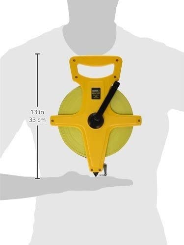 Johnson Level & Tool 1829-0200 Metric/Inch Fiberglass Long Tape, 200', Yellow, 1 Tape 200 Feet