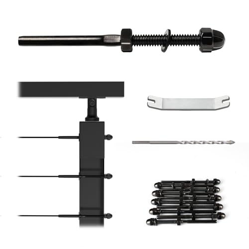 Muzata 10 Pack 1/8" Black Cable Railing Hardware CR23 Bundle 10 Pack Cable Railing Toggle Anchor Terminal CR07
