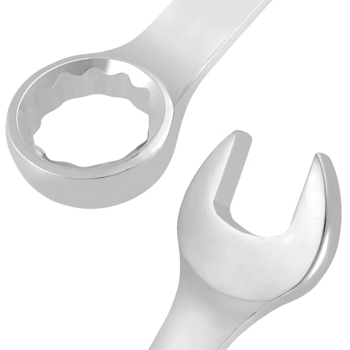 MUKCHAP 2 Pcs 36 mm Combination Wrench, Forged Steel Metric, Open and Box End, 15-Degree Offset, 12-Point Box End