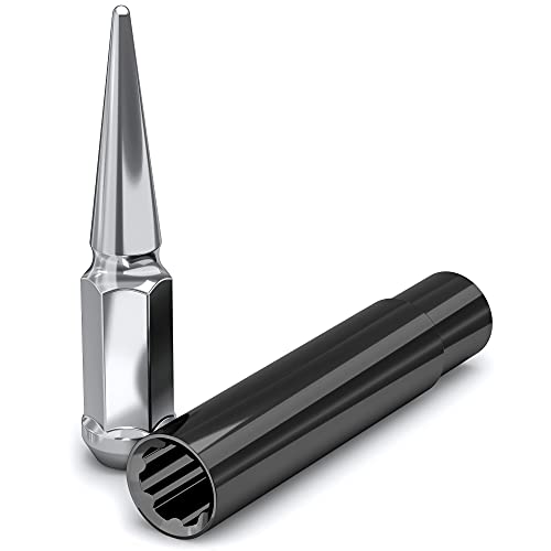 White Knight 3806XL-25AM Chrome M12x1.25 1-Pc Spline Spike Lug Nut Set with Extra Spline Spike, 25 Pack