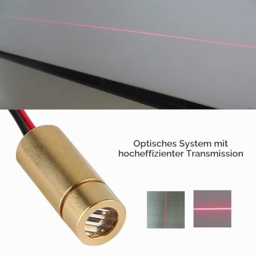 Focusable Laser Module, 2.8-5 V, 650 nm, 5 mW, 9 x 23 mm Diode Module, Red Dot Laser Head Measuring Tool (Line)