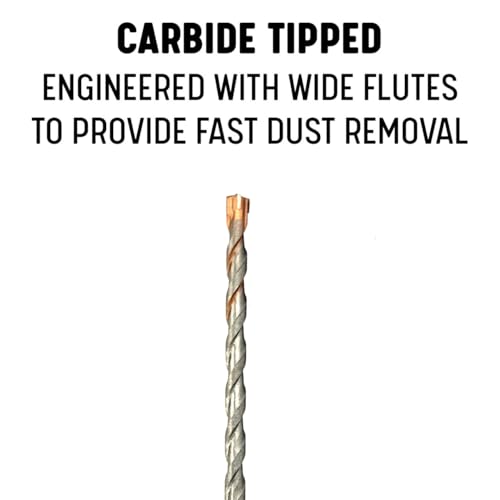 Drill America 1/4" X 24" PRO Series SDS-Plus 4-Cut Tip Hammer Bit Drill Bit 1/4 in 24"