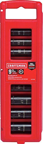 CRAFTSMAN Impact Socket Set, Metric, 3/8", 9Piece (CMMT15883) 3/8" in