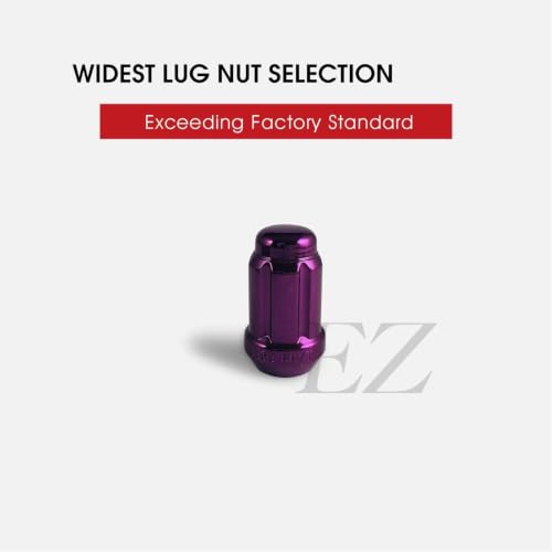 20 Purple Spline Drive Small Diameter Acorn 12x1.5 Purple Lug Nut Kit with Key 20