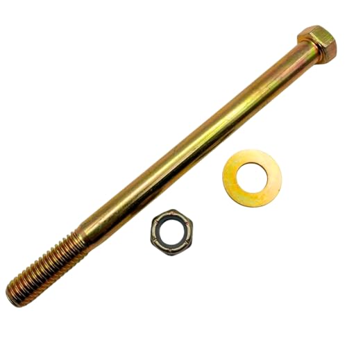 7/16"-14 x 6 Grade 8 Bolts (10-Pack) – Heavy-Duty Hex Bolts Includes Flat Washers & Nylon Lock Nuts – High-Strength SAE J429 Anti-Vibration 6.0" Coarse Thread Bolts 10 Bolts, Washers, Nuts