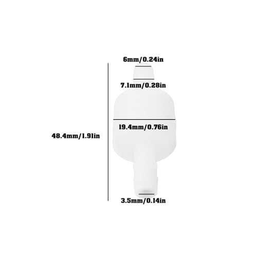 Pack of 4 Diameter 6mm Inline Check Valve with Clamping Straps Suitable for Drain Hose of Household Appliances