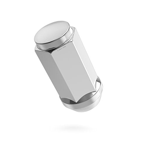 StanceMagic Set of 20 Lug Nuts Metric 14x1.5 Threads, Bulge Conical Cone Taper Acorn Seat Closed End Long Extended, 1.8 inch Length, Uses 21mm or 13/16 inch Hex Socket M14x1.5 Lug Nut, Silver Chrome