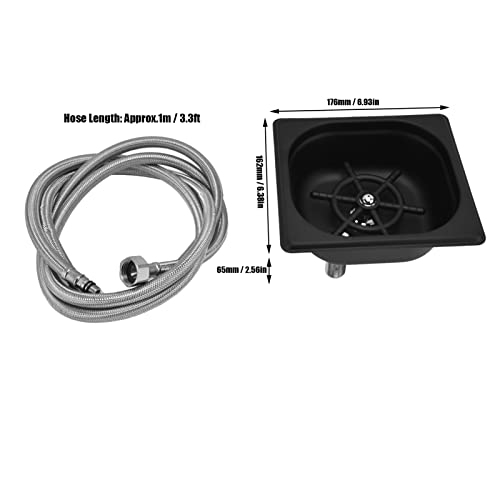 Glass Rinser Stainless Steel Automatic Cup Washer Cleaner for Bar Pub Restaurant Coffee Shop Hotel (Black) Black