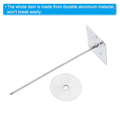 PATIKIL 4 Inch Perforated Insulation Pins with Round Washers, 80 Pack Aluminum Insulating Nails Wall Plug for Fixing Foam Boards to Wall or Ceiling 100mm
