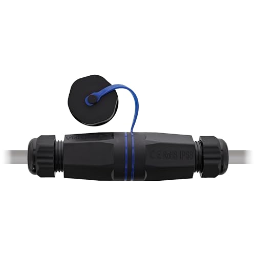 InLine Cable Connector Empty Housing RJ45 Keystone IP68 Waterproof for Network Cable 1.5-8 mm with Cover M23 Screw Connection 69992V