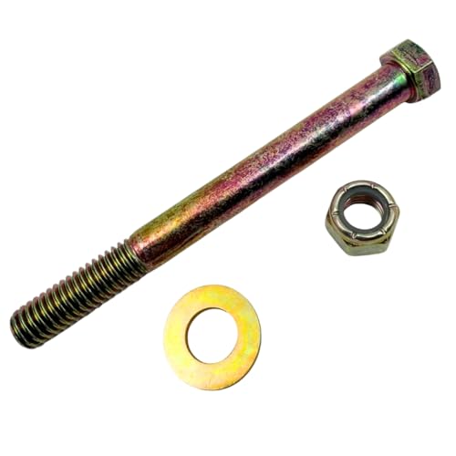 7/16"-14 x 4-1/2" Grade 8 Bolts (10-Pack) – Heavy-Duty Hex Bolts Includes Flat Washers & Nylon Lock Nuts – High-Strength SAE J429 Anti-Vibration 4.5" Coarse Thread Bolts 10 Bolts, Washers, Nuts