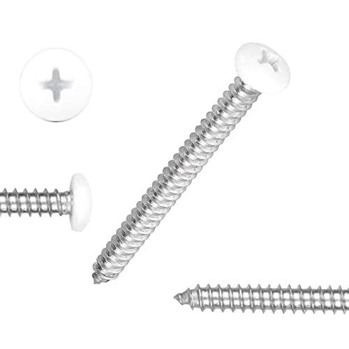 QISHENG 365 PCS #6#8#10 White Painted Phillips Pan Head Wood Screws Assortment Set, Stainless Steel 304 Fastener Kit for Cabinetry & Woodworking #6#8#10 Set