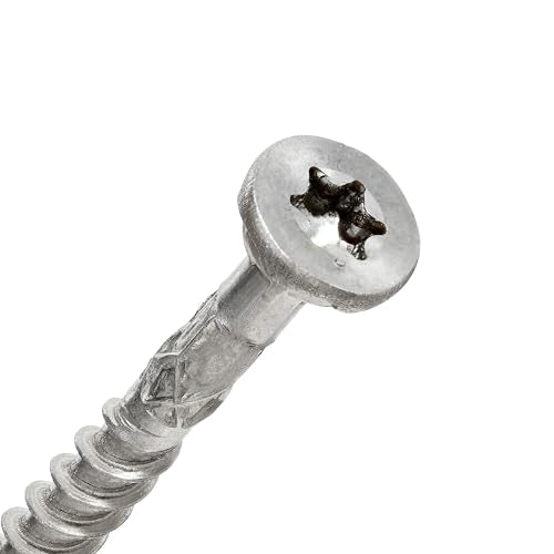 Power Pro 48622 Wood Screws, #10 x 2-1/2", Premium Stainless Marine Screws, Rust Resistant, Stainless Steel, 1lb Box, 79 pcs #10 x 2-1/2" Silver 78