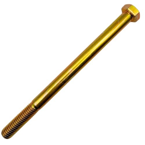 1/2"-13 x 7 Grade 8 Hex Bolts (4-Pack) SAE J429 High-Strength Coarse Thread Fasteners for OEM, MRO & Industrial Applications | 7.0" Yellow Zinc Plated Bolts Only 4