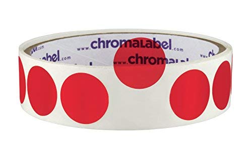 ChromaLabel 0.75 Inch Permanent Col-R-Lock Translucent Color Code Dot Stickers, 100 Labels per Roll, Red