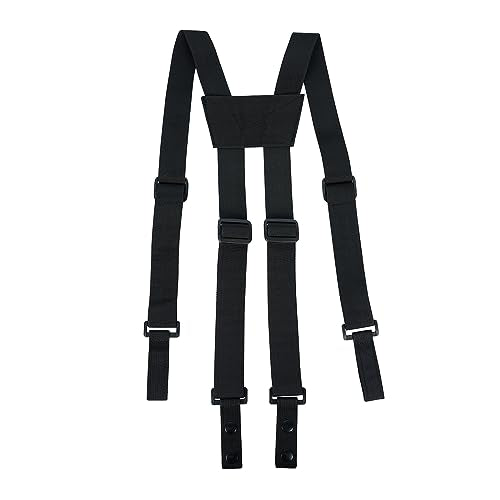 KUNN Tactical Suspenders Police Duty Belt Harness for Men,1.5 Inch Adjustable Tool Belt Suspender + Tool Pouch with Belt Clip, Utility Small Tool Organizer with Tape Measure Holder