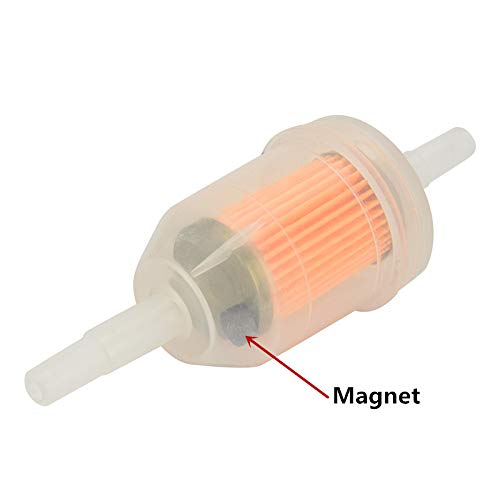 Gas Inline Fuel Filters with magnet for Kawasaki Kohler Briggs & Stratton John Deere 1/4 Inch x 5/16 Inch (Pack of 10)