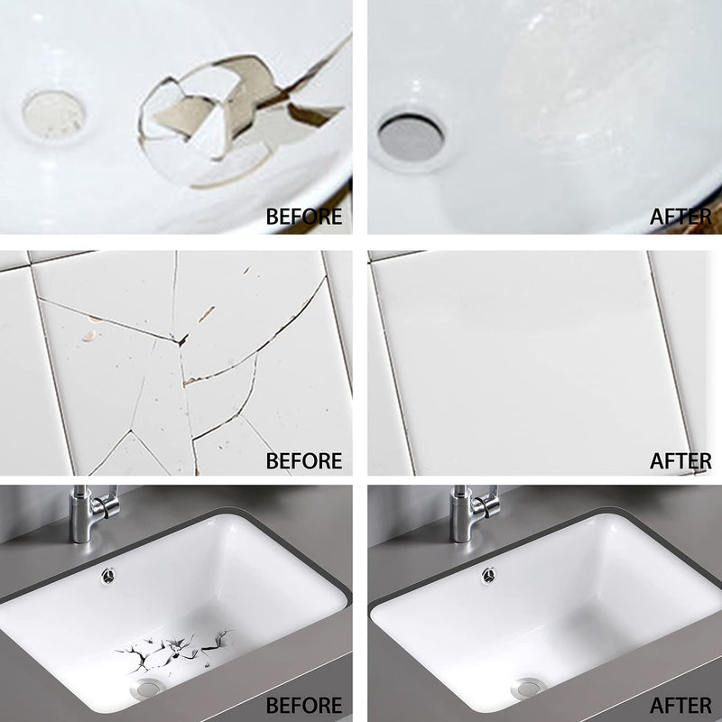 Tub Repair Kit White for Acrylic, Porcelain, Enamel & Fiberglass Tub Repair Kit for Sink, Shower & Countertop - Bathtub Refinishing Kit for Cracked Bathtub Scratches - Shower Bases & Pans