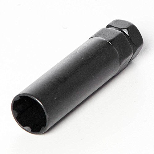 Circuit Performance 9/16" Black Closed End 6 Spline Security Acorn Lug Nuts Cone Seat Forged Steel (24 Pieces + Tool) 24 Lug Nuts