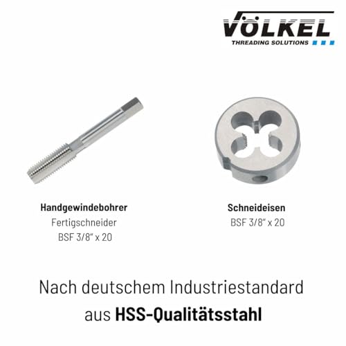 VÖLKEL Angler Set BSF 3/8 x 20 Thread HSS Thread Cutter Set Thread Cutter BSF 3/8 Angler Thread Female and Male Thread