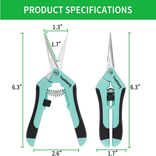 6PCs Pruning Shears Trimming Scissors Blades Gardening Hand Pruning Snips Titanium Coated Precision Bonsai Pruning Shear