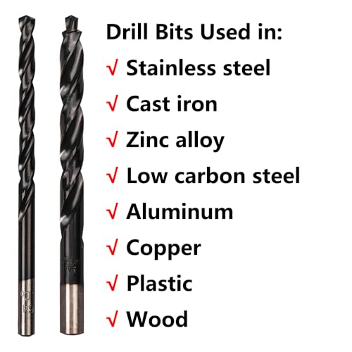 32PCS Cobalt Drill Bits Set (Pro), 29PCS 1/16"-1/2" Twist Drill Bit & 3PCS 1/8"-3/4" Step Drill Bit, Industrial Grade M35 TiAlN, Bullet Point Tip, for Hardened Metal, Stainless Steel 32PCS(1/16"-3/4")